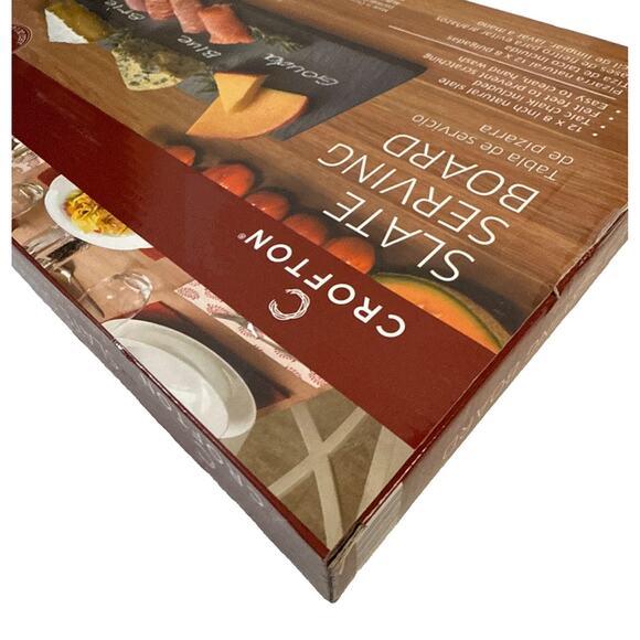 Crofton Slate Serving Board 12 X 8, Includes: Chalk Writing Pencil Charcuterie - Picture 6 of 6